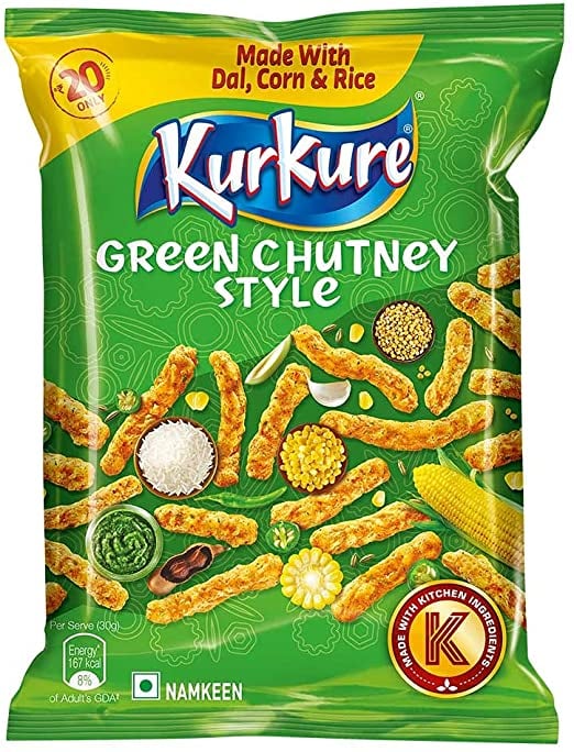 KurKure Green Chutney Style 80g (Pack of 30)