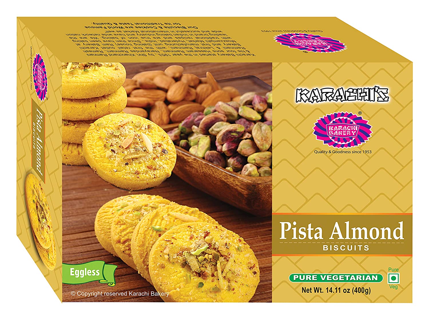Karachi Premium Pista Almond Biscuits 400g