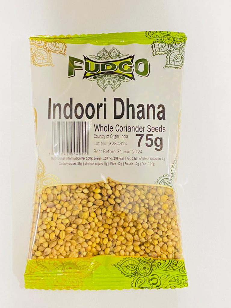 Fudco Indoori Dhana (Whole Coriander Seeds) 75g