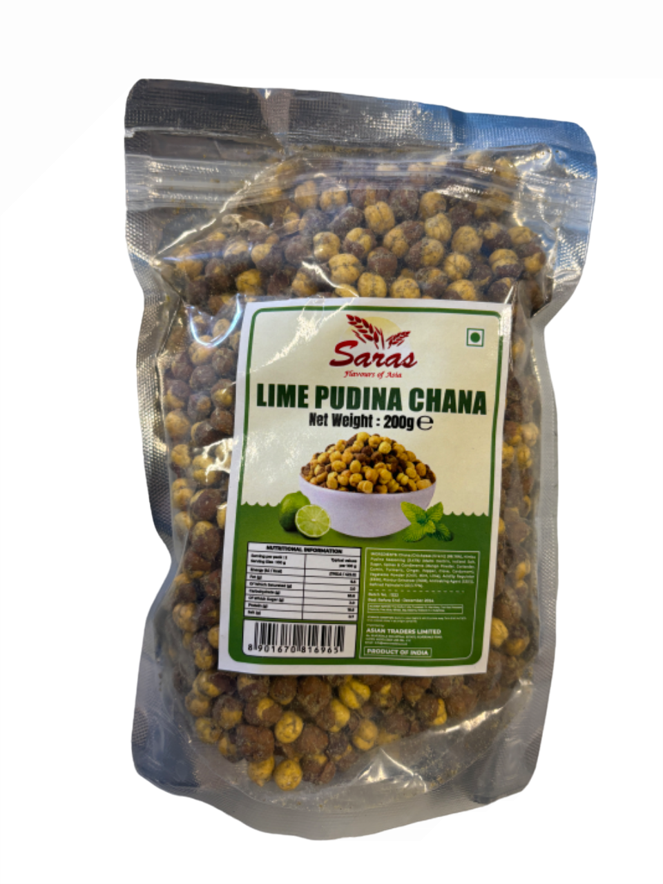 Saras Premium Lime Pudina Chana 200g