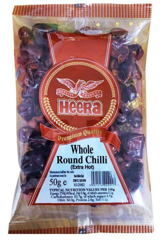 Heera Premium Whole Round Chilli (Extra Hot) 50g
