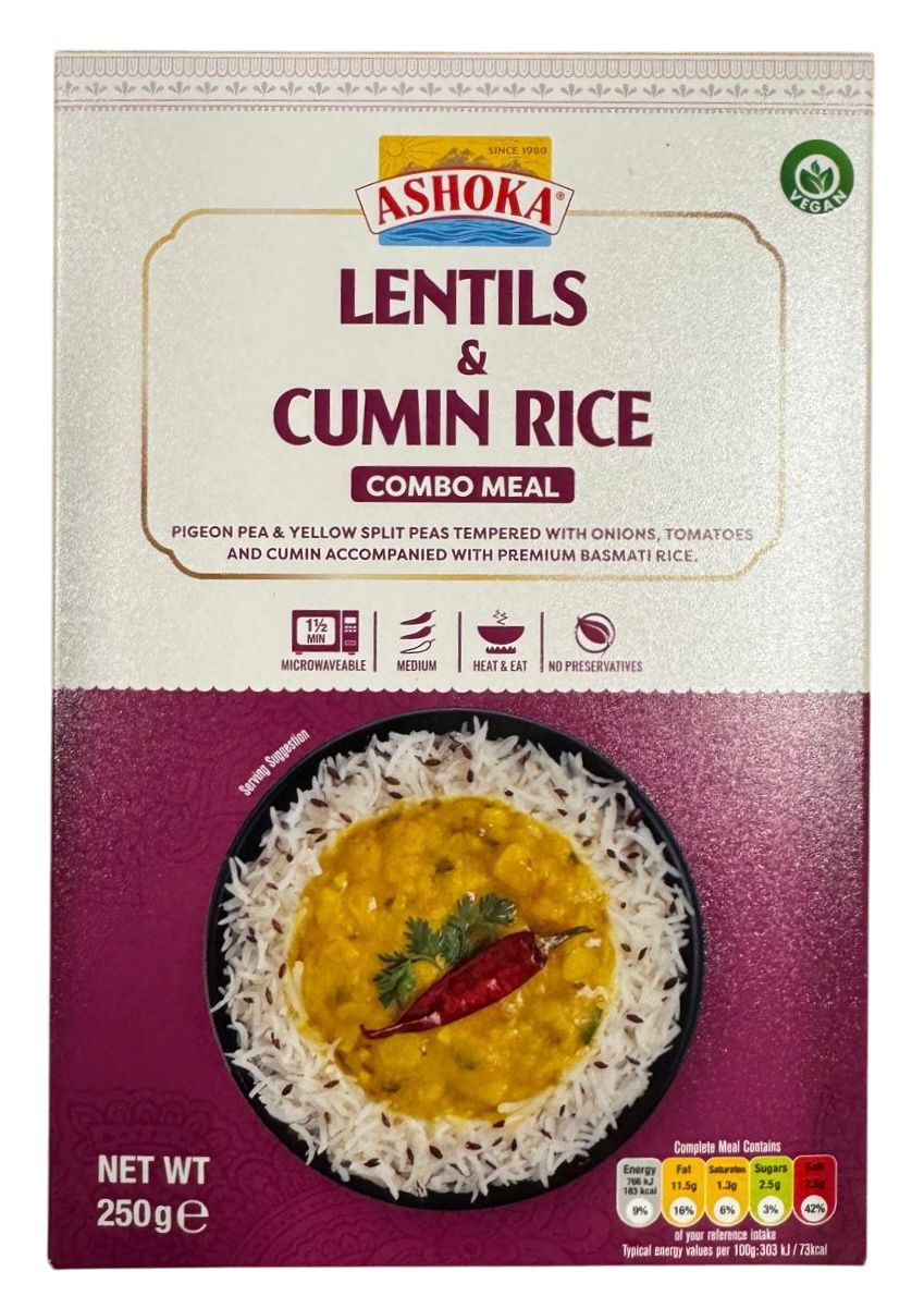 Ashoka Heat & Eat -  Lentils & Cumin Rice 250g