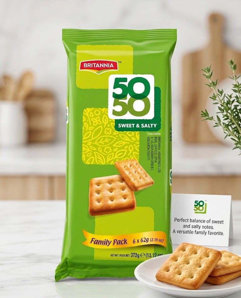 Britannia 50 50 Sweet & Salty Crackers (Family Pack) 372g