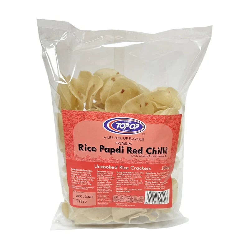 Top-Op Premium Rice Papdi - Red Chilli 200g