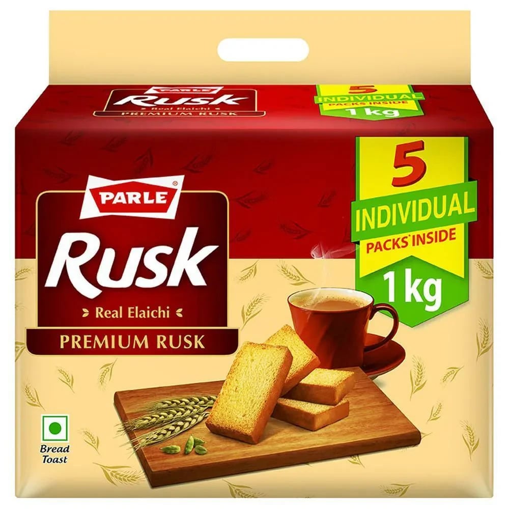 Parle Premium Elaichi Rusk 1kg (MEGA PACK)