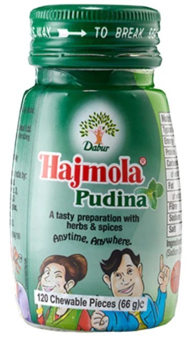Dabur Hajmola Pudina Flavour 120 Tablets