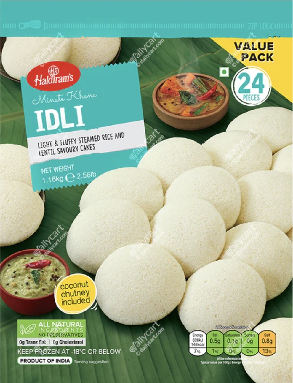 Haldiram’s Frozen Idli Family Pack 1.16kg (24 Pieces)