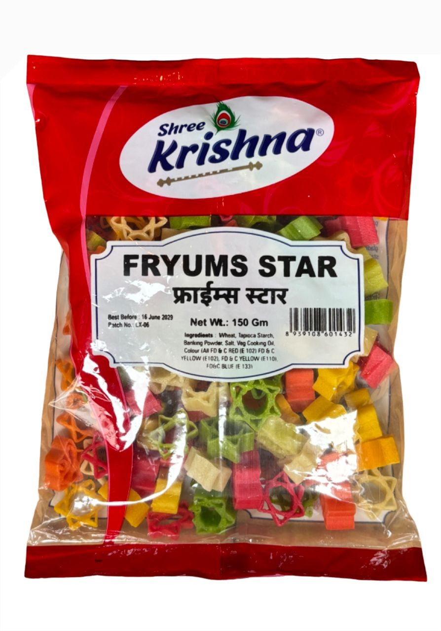 Shree Krishna Fryums Star Shape 150g