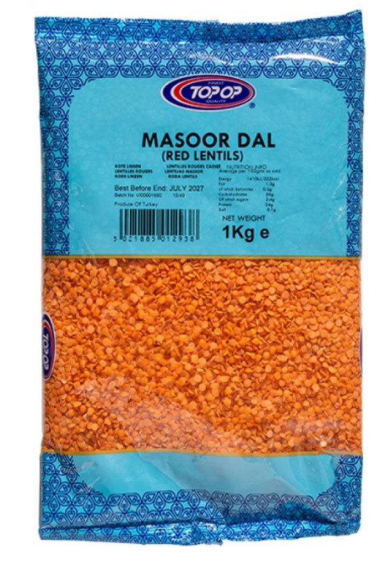 Top-Op Premium Masoor Dall (Red Lentils) 1kg