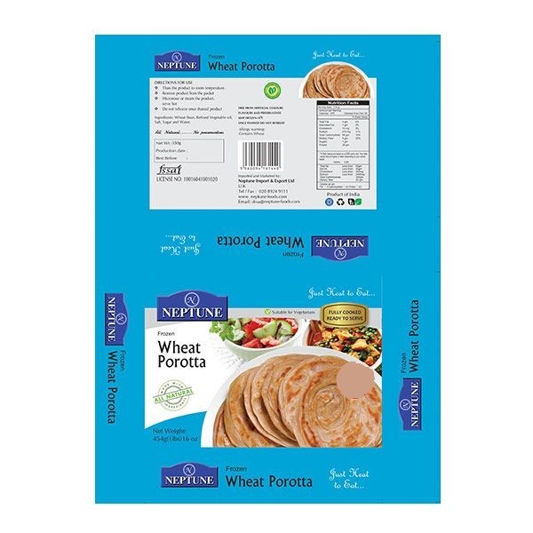 Neptune Premium Frozen Wheat Porotta 350g