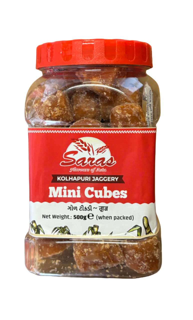 Saras Premium Kolhapuri Jaggery (Gor) Mini Cubes 500g