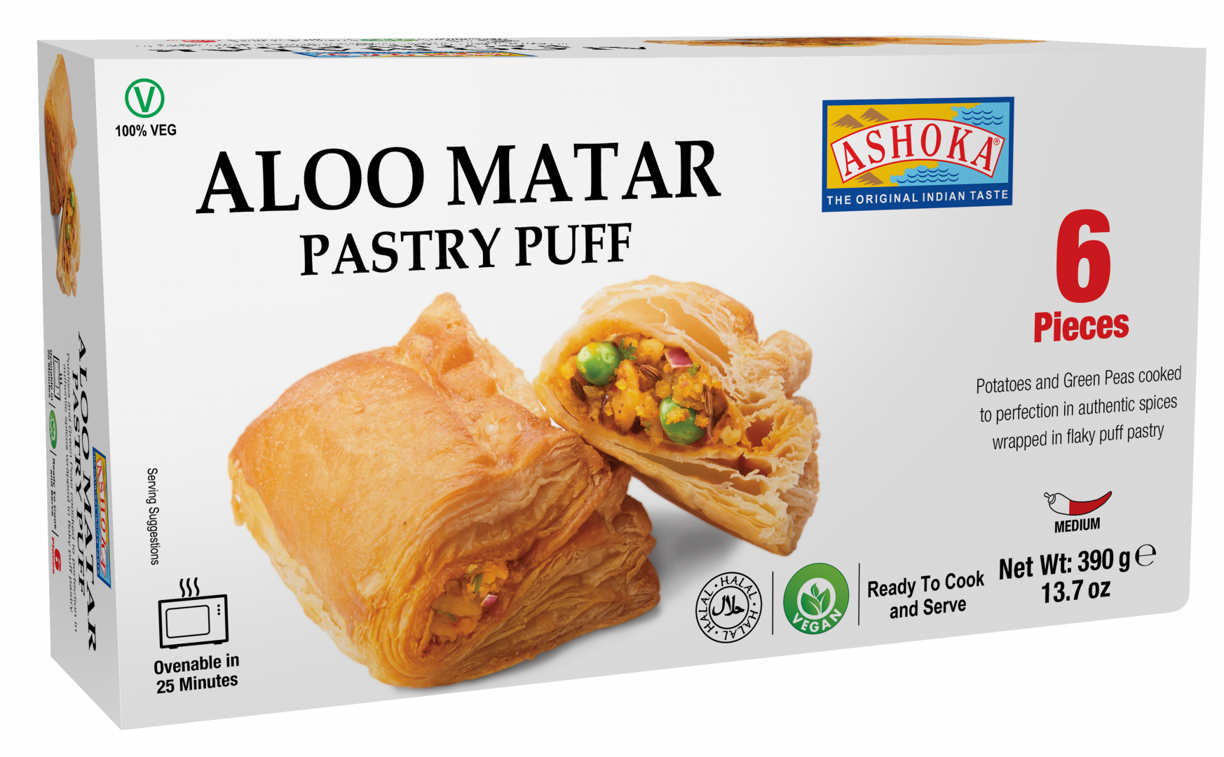 Ashoka Frozen Aloo Matar Pastry Puff 390g