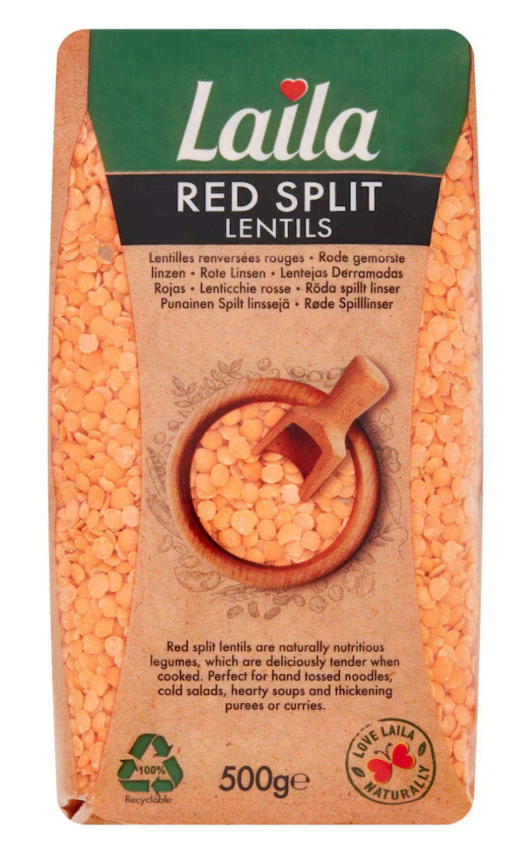Laila Premium Masoor Dall (Red Split Lentils) 500g
