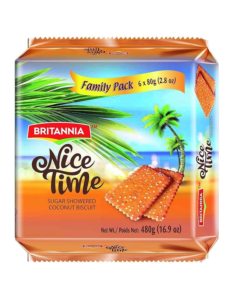 Britannia Nice Time Coconut Biscuits 480g (Family Pack)