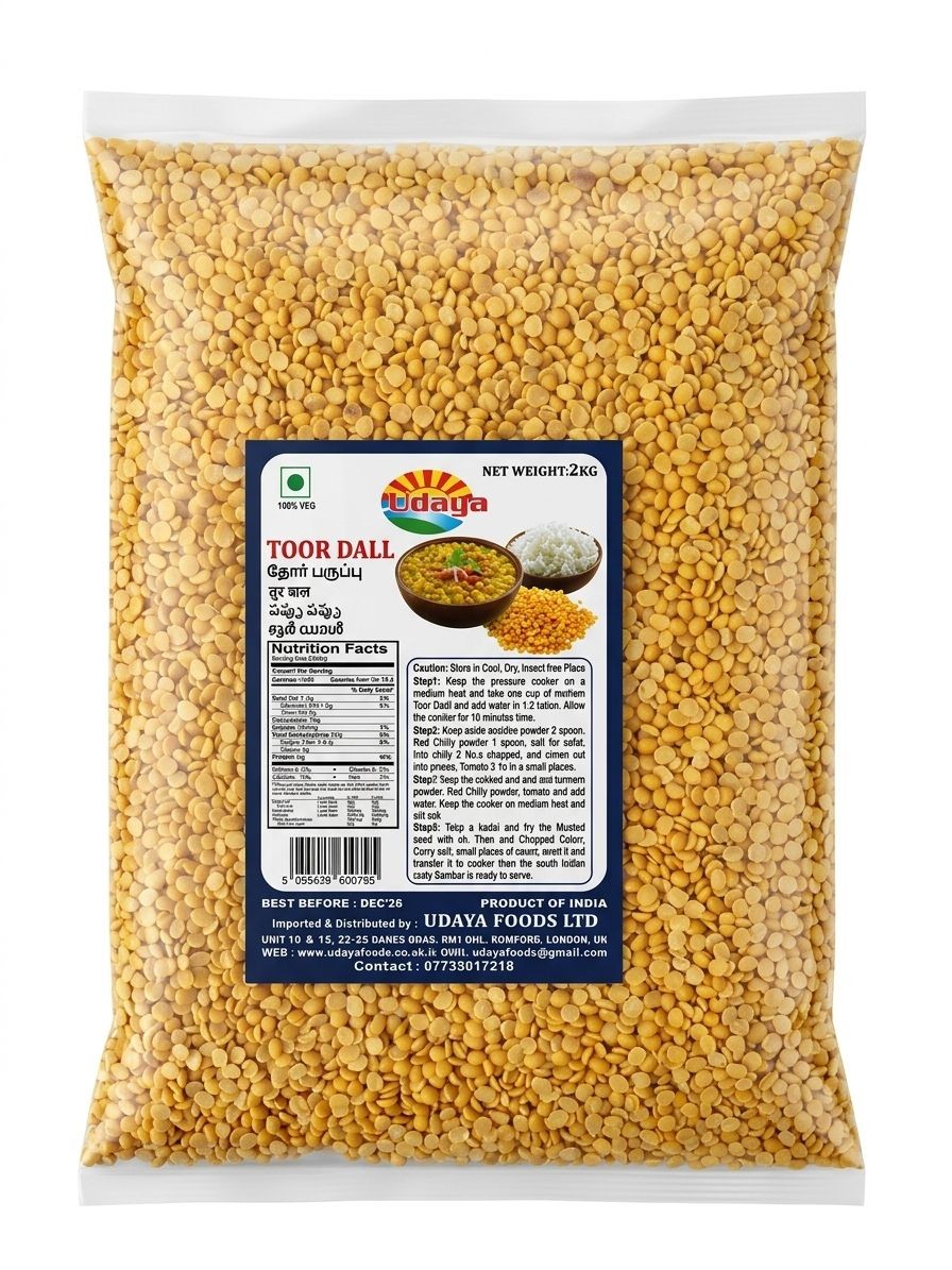 Udaya Premium Toor Dall Plain 2kg