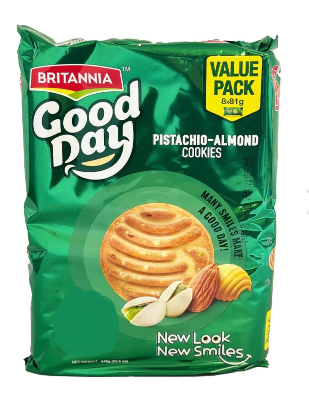 Britannia Goodday Pista-Almond Biscuit Value Pack (8 x 81g)