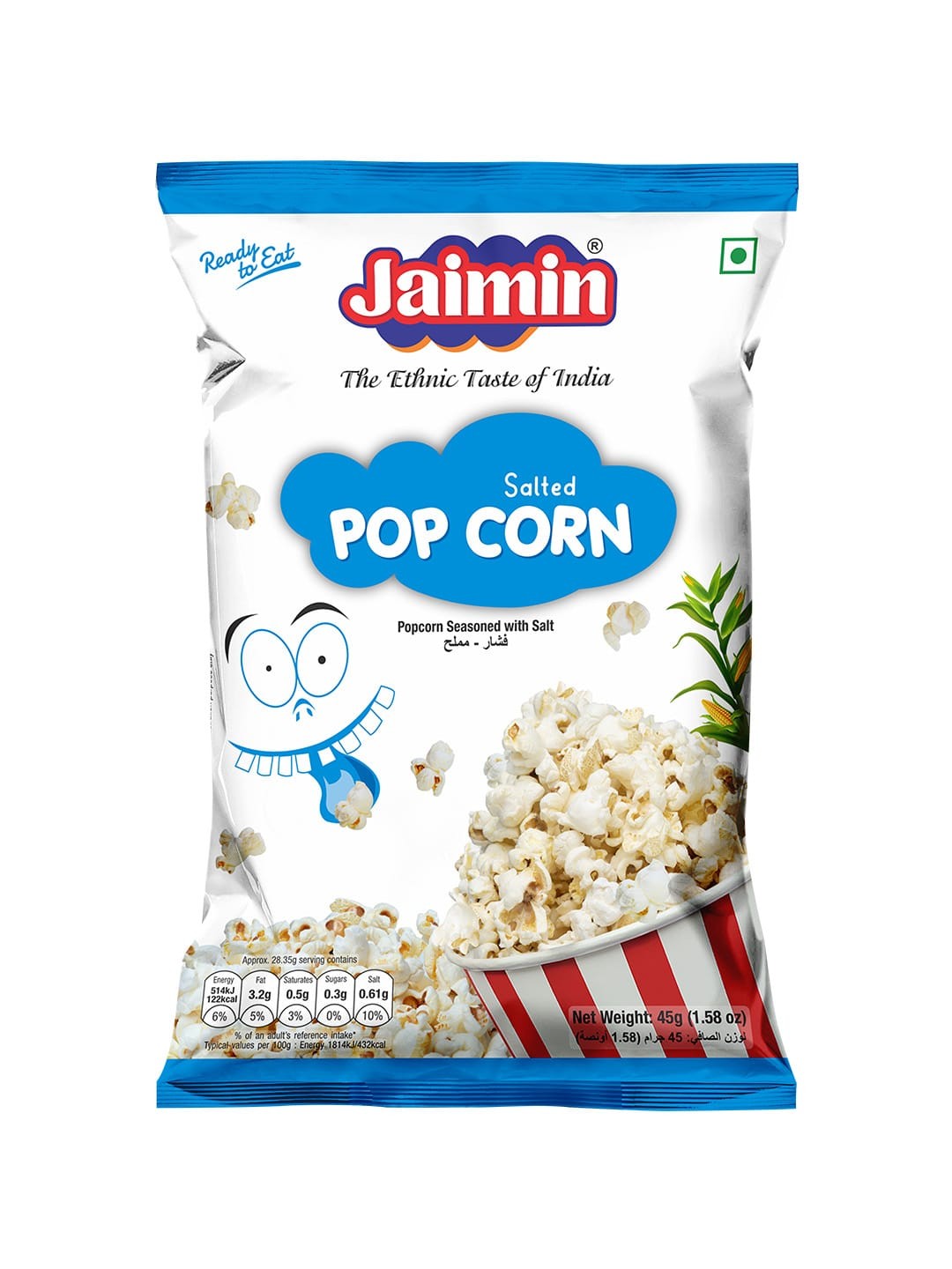 Jaimin Ready To Eat Pop Corn - Salted 45g