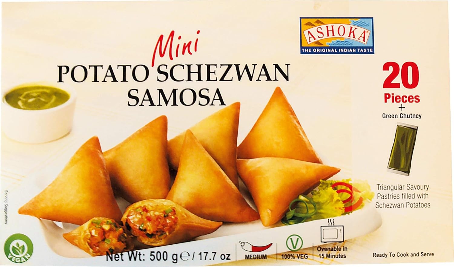 Ashoka Mini Potato Schezwan Samosas (20 pieces)