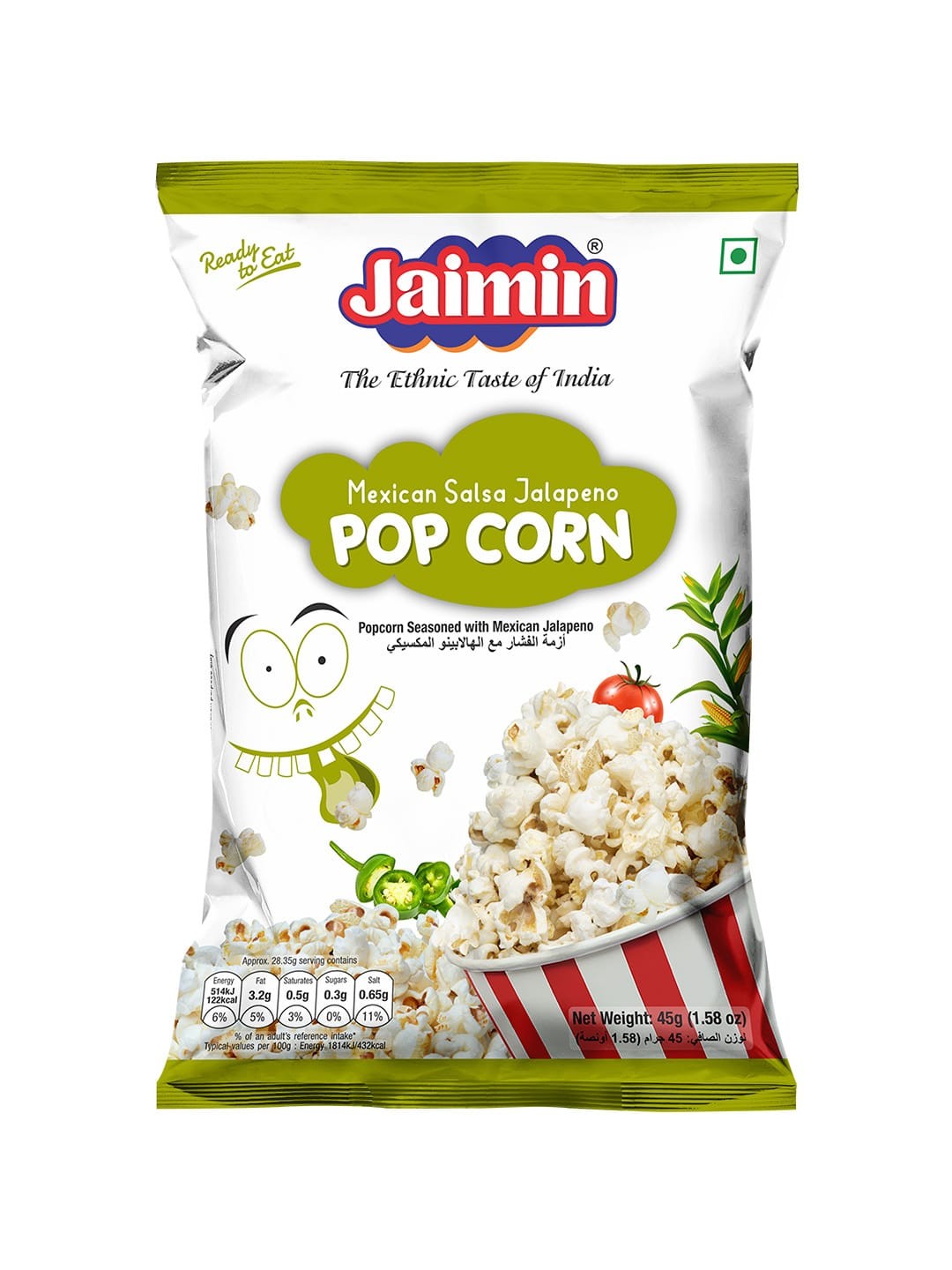 Jaimin Ready To Eat Pop Corn - Mexican Salsa Jalapeno 45g