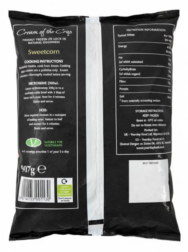 Cream Of The Crop Frozen Sweetcorn 907g