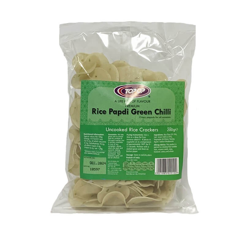 Top-Op Premium Rice Papdi - Green Chilli 200g