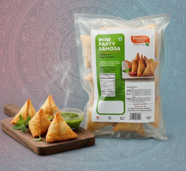 Pandit Foods Frozen Mini Party Samosas (24 Pieces)